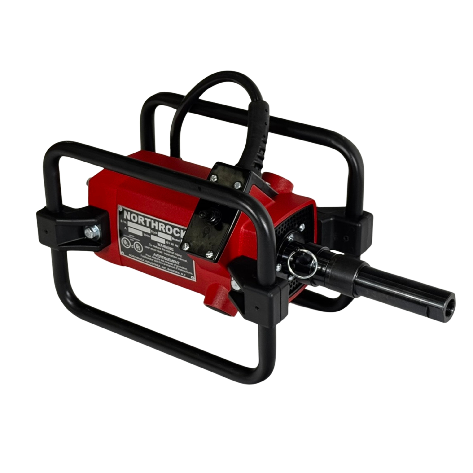 Northrock PRO 2+ Electric Concrete Vibrator Power Unit, 2 HP, 120V, 15 Amp, Quick-Disconnect Shaft Adapter, Cast Aluminum Housing, Oztec Style, UL Listed, Model 30BA2-QD